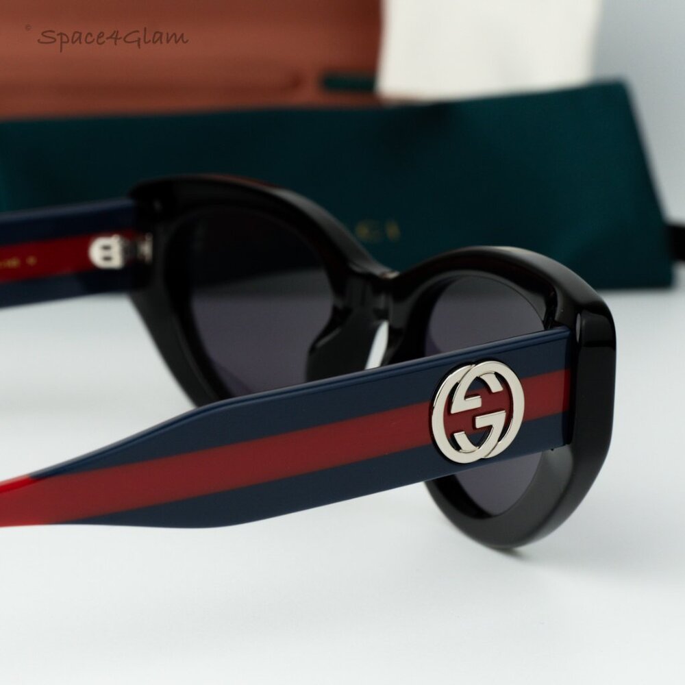 Gucci Men Sunglasses Black Violet Cat Eye GG1862S 004 NEW AUTHENTIC - Picture 6 of 10